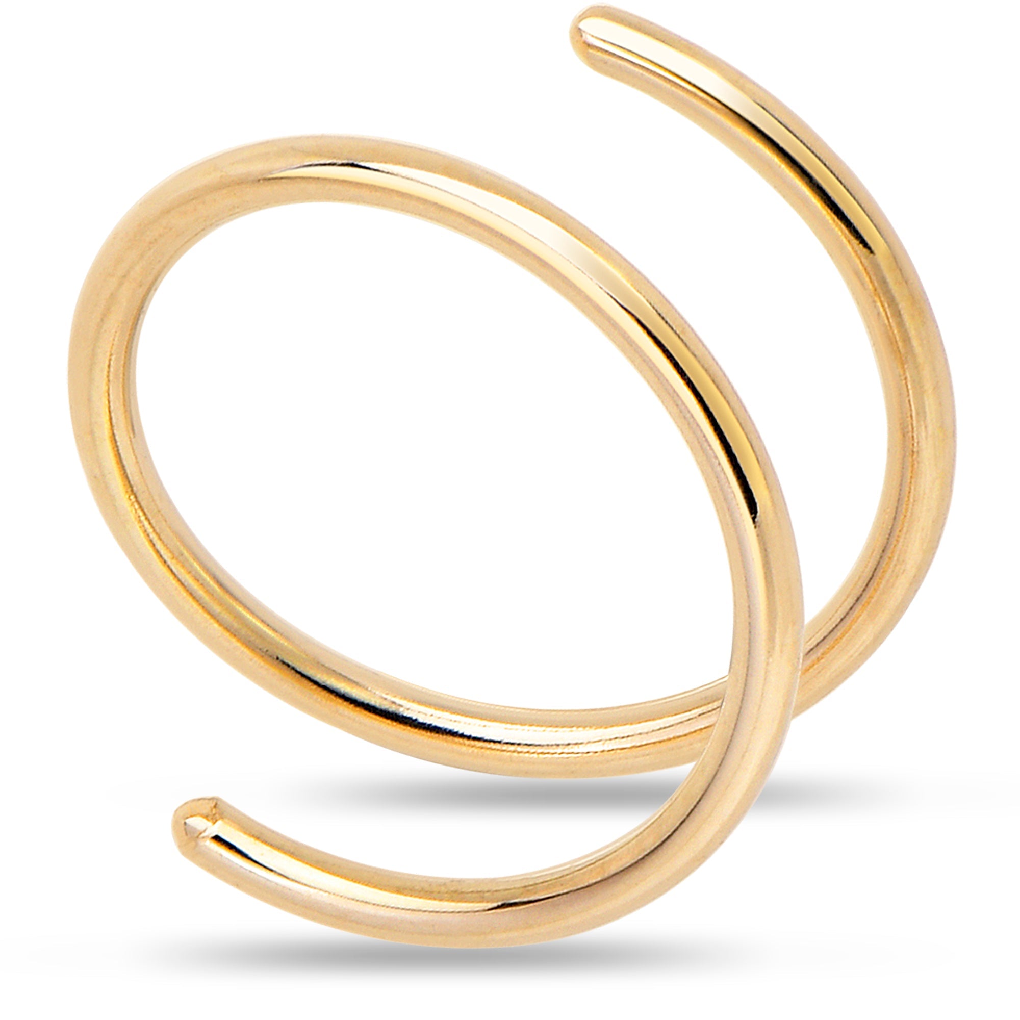 Double Hoop Nose 14k Yellow Gold Filled Spiral Nose Ring